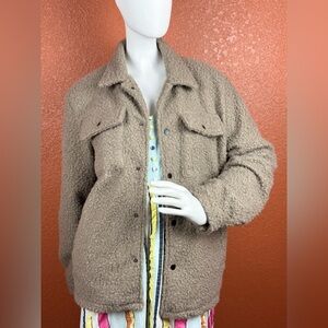 FNCTN Men's Cozy Tan Sherpa Jacket Size Medium